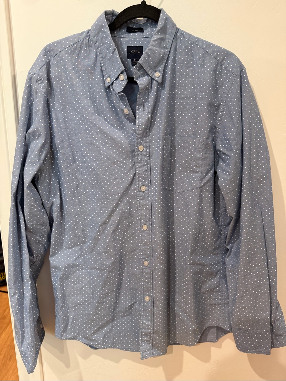 J.Crew Slim Men’s Blue Micro Dot Cotton Button Down Shirt M